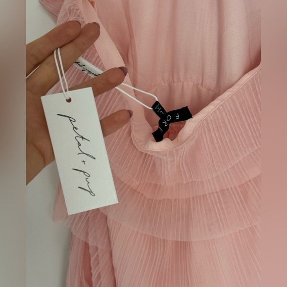 Petal + Pup • PINK HALTERNECK MAXI DRESS - Ruffle Tulle - Picture 5 of 5